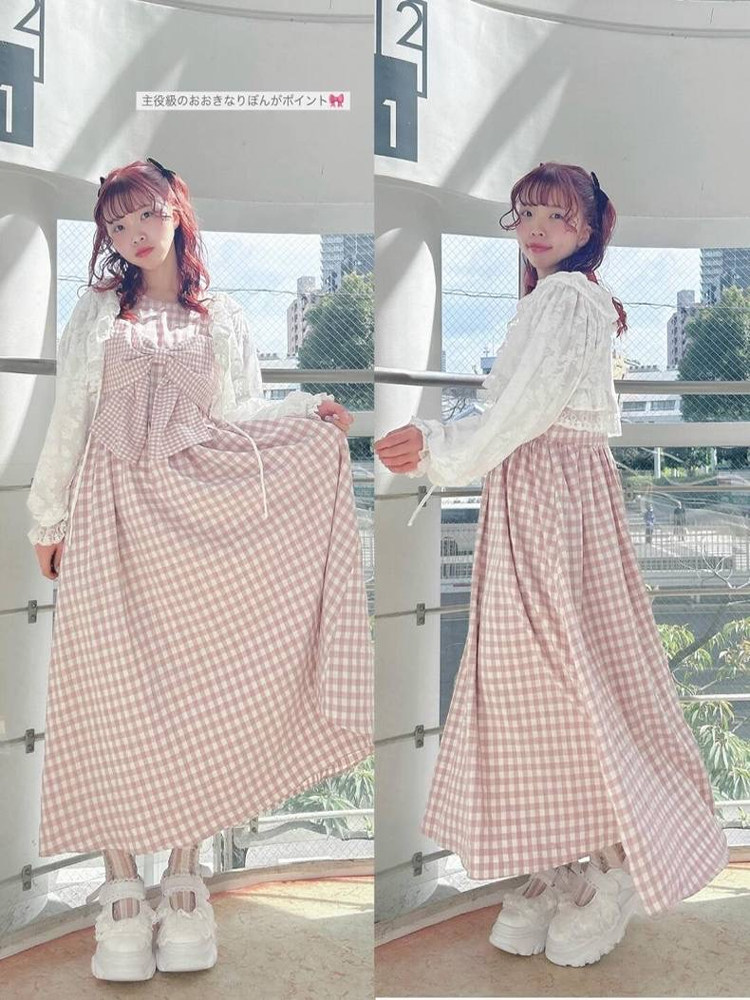 Sweet  Knot Plaid Dress New Ar - Anime Merchandise In Japanese 评论和价格